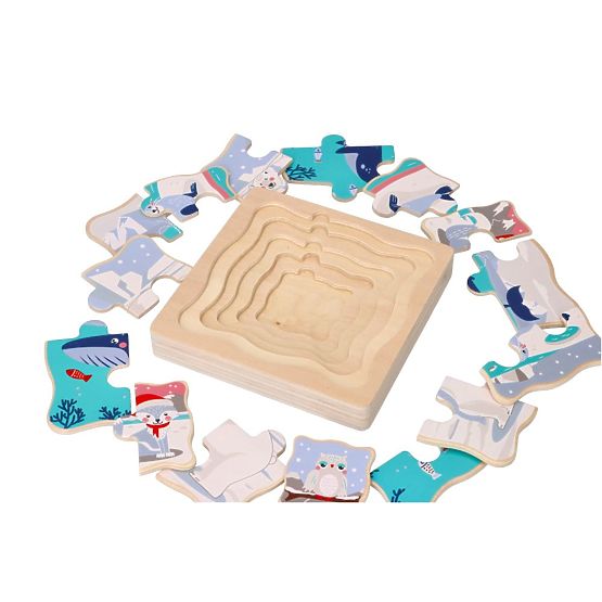Puzzle a strati Animali Artici