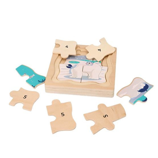 Puzzle a strati Animali Artici