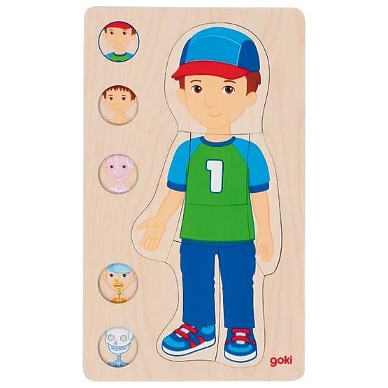 Puzzle a strati ragazzo - corpo umano dall'interno