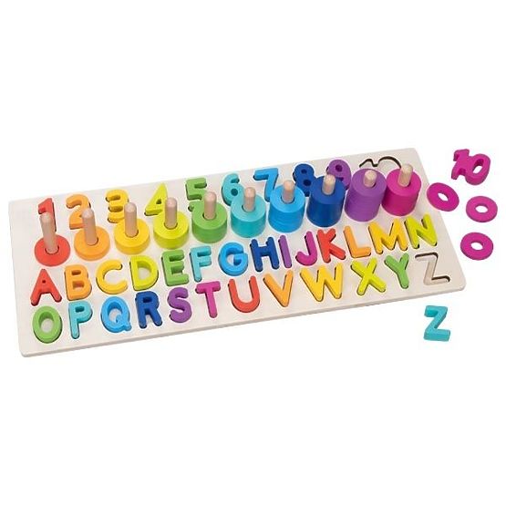 Puzzle alfanumerico Montessori, lettere e numeri