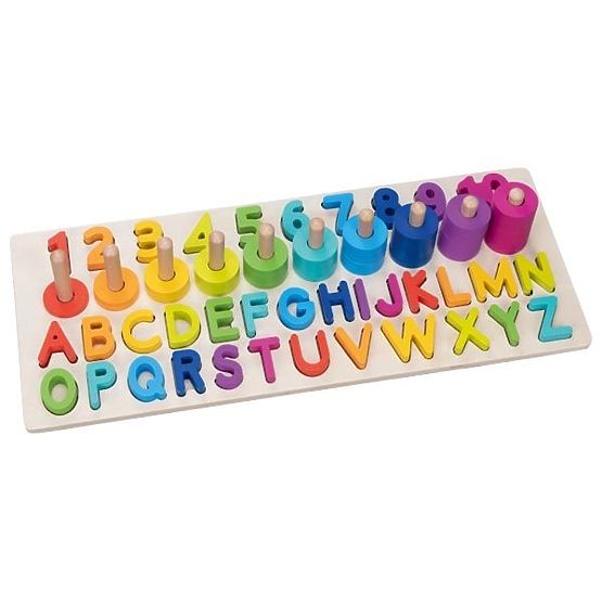 Puzzle alfanumerico Montessori, lettere e numeri