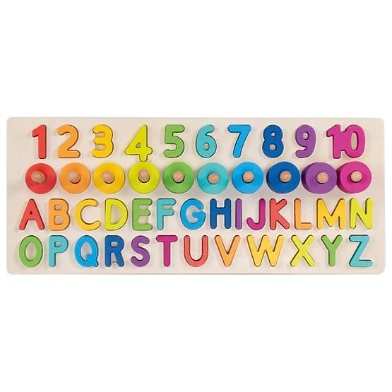 Puzzle alfanumerico Montessori, lettere e numeri
