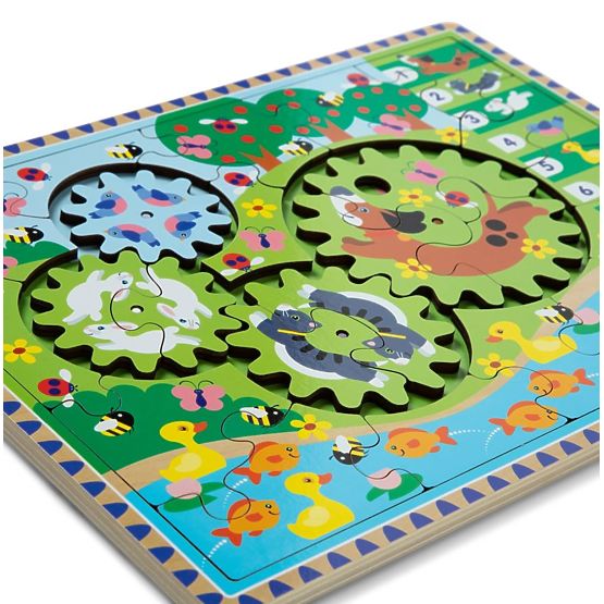 Puzzle con ingranaggi Corsa degli animali