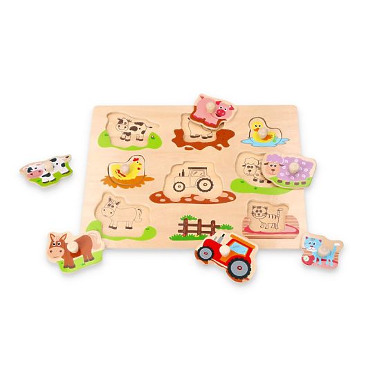 Puzzle con maniglie Amici della fattoria e trattore
