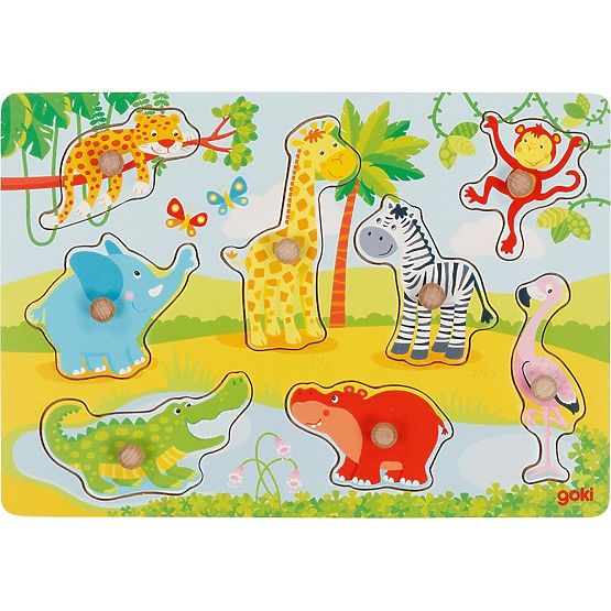 Puzzle con maniglie, animali africani