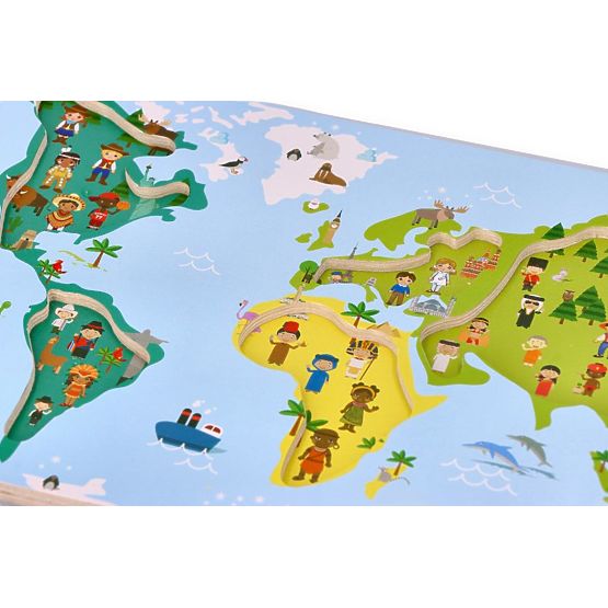 Puzzle con maniglie mappa del mondo