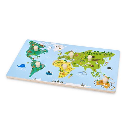 Puzzle con maniglie mappa del mondo
