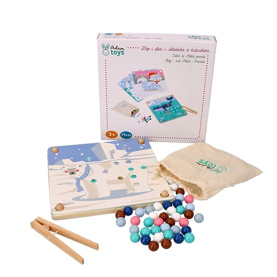 Puzzle con palline Acchiappa e assembla animali artici