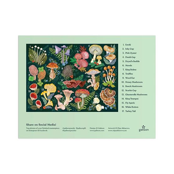 Puzzle Galison Mondo dei Funghi 1000 Pezzi