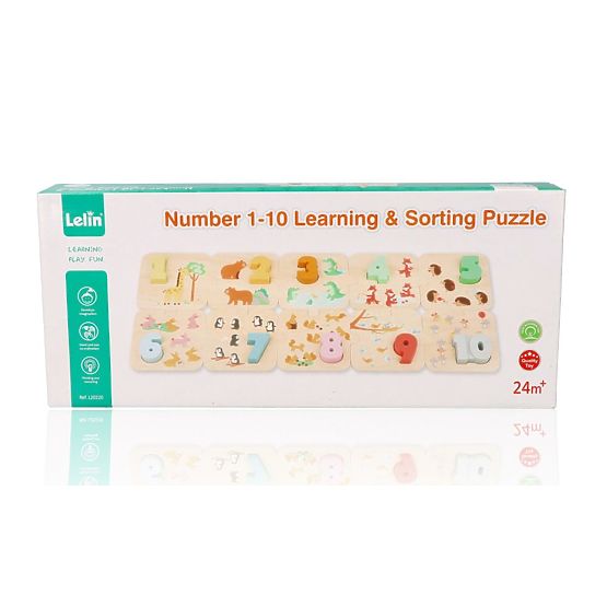 Puzzle in legno con animali - apprendimento dei numeri Montessori