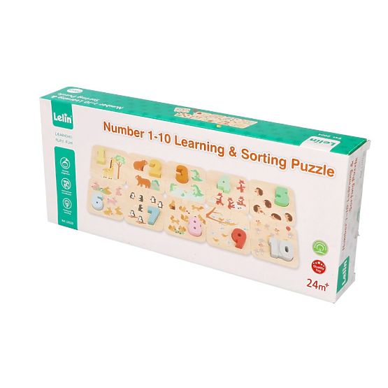 Puzzle in legno con animali - apprendimento dei numeri Montessori