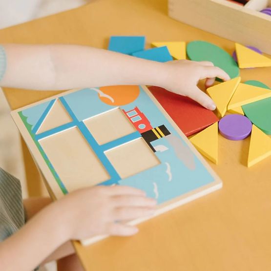 Puzzle in legno - Mosaico - colori e forme