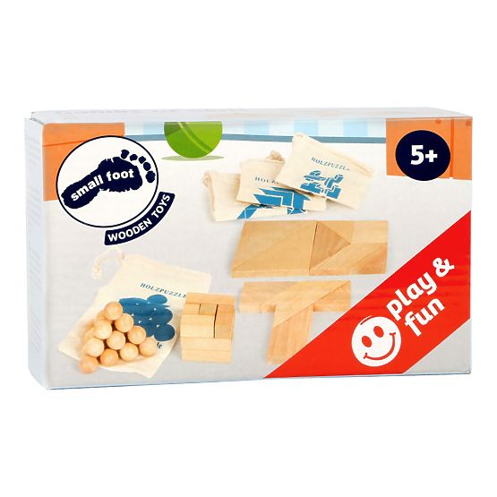 Puzzle in legno Small Foot set 4 pezzi in sacchetti