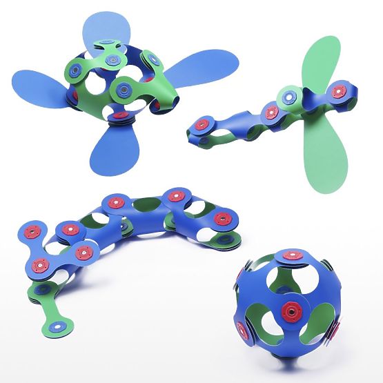 Puzzle magnetico Clixo Itsy, Verde-Blu