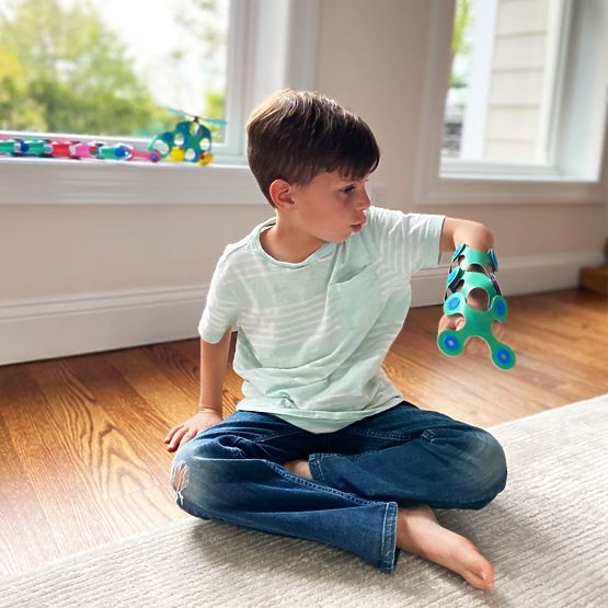 Puzzle magnetico Clixo Itsy, Verde-Blu