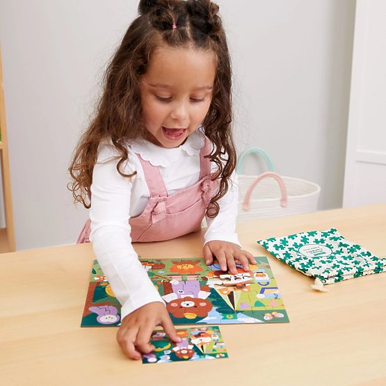 Puzzle Mudpuppy Campeggiatori Allegri in Sacchetto di Stoffa 36 Pezzi