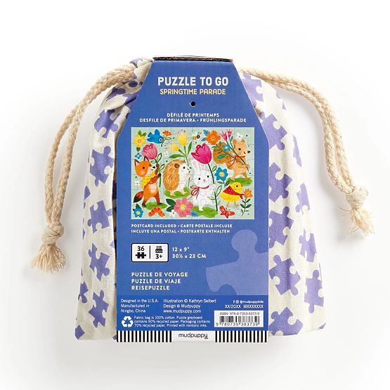 Puzzle Mudpuppy Corteo di Primavera in sacchetto di stoffa 36 pezzi
