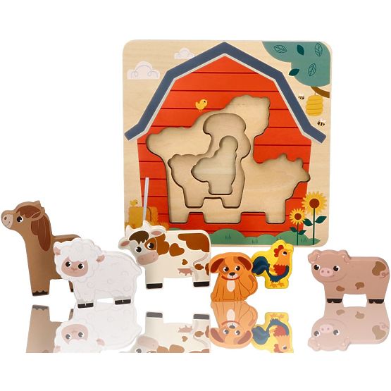 Puzzle multistrato animali della fattoria