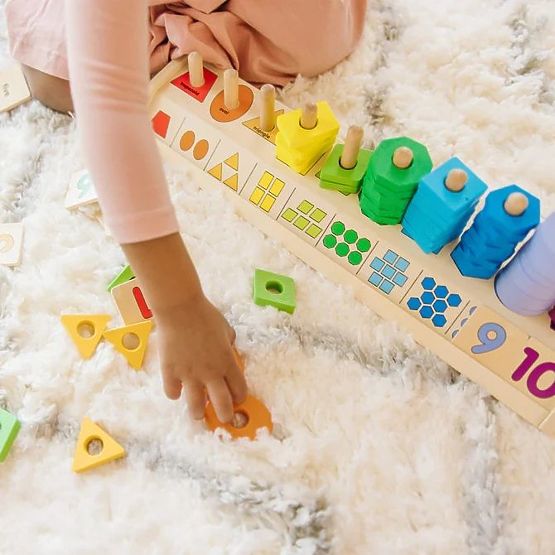 Puzzle per imparare a contare, forme e colori