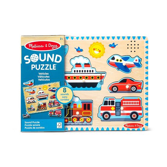 Puzzle sonoro in legno - Veicoli - puzzle musicale