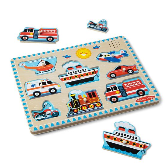 Puzzle sonoro in legno - Veicoli - puzzle musicale