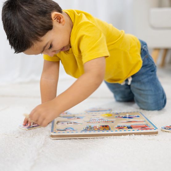 Puzzle sonoro in legno - Veicoli - puzzle musicale