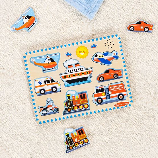 Puzzle sonoro in legno - Veicoli - puzzle musicale