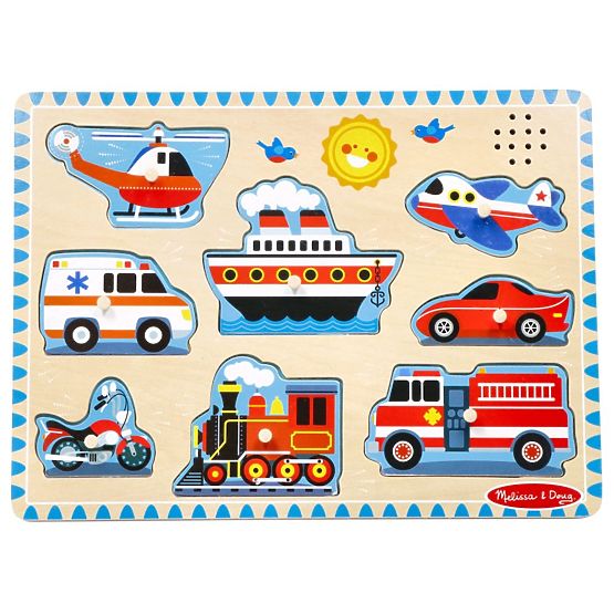 Puzzle sonoro in legno - Veicoli - puzzle musicale