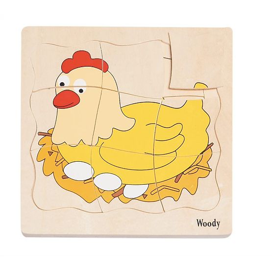 Puzzle stratificato sulla vita della gallina