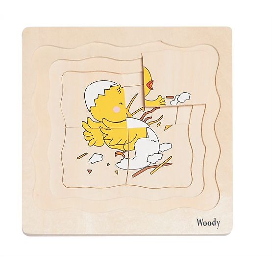 Puzzle stratificato sulla vita della gallina
