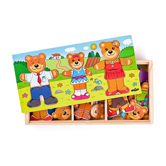 Puzzle Vesti la famiglia di orsi