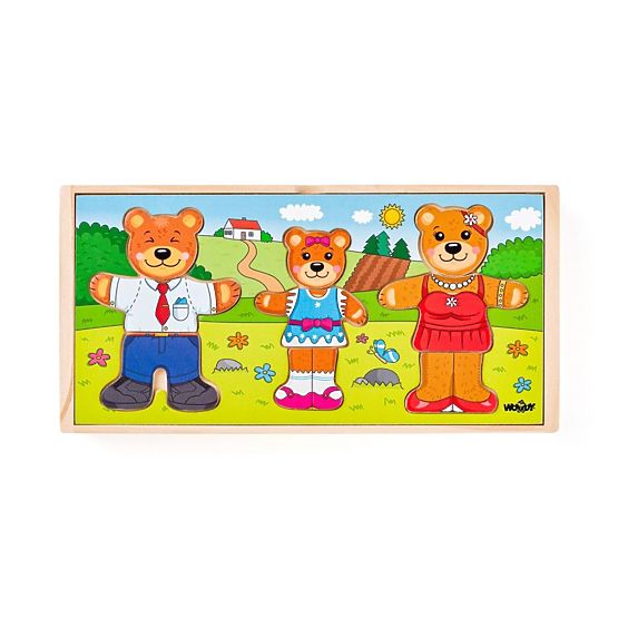 Puzzle Vesti la famiglia di orsi