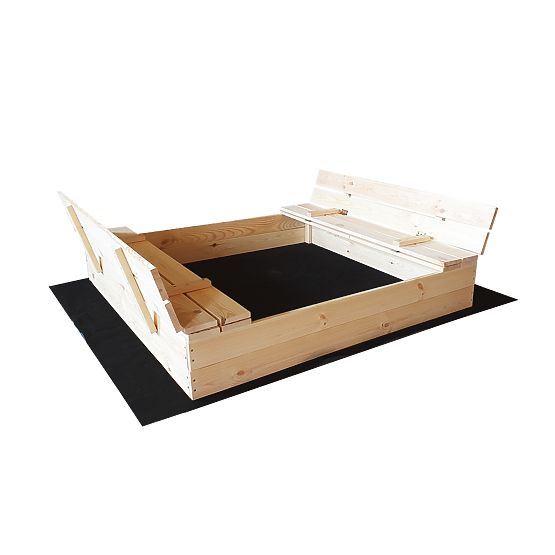 Sabbiera per bambini richiudibile con panche - 120x120 cm