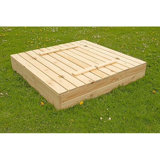 Sabbiera per bambini richiudibile con panche - 120x120 cm