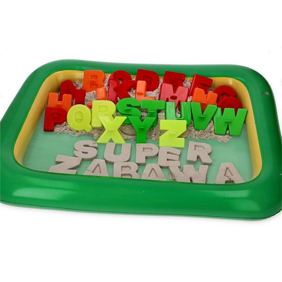 Sabbia cinetica da 3 kg con sabbiera gonfiabile e stampi