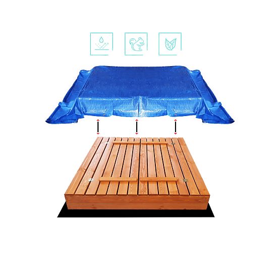Sabbiera richiudibile con panche 140 x 140 - impregnato
