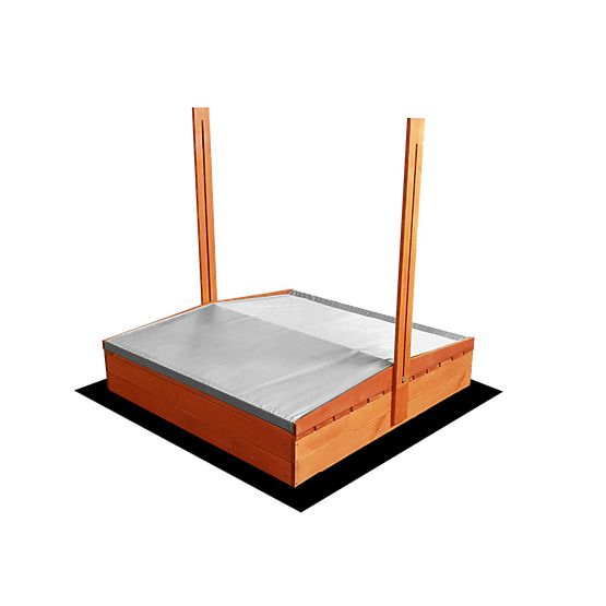 Sabbiera richiudibile con panche e tettoia 120 x 120 - grigio