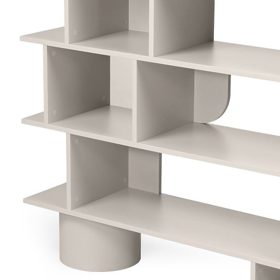 Scaffale alto Rangali, color cashmere, arrotondato