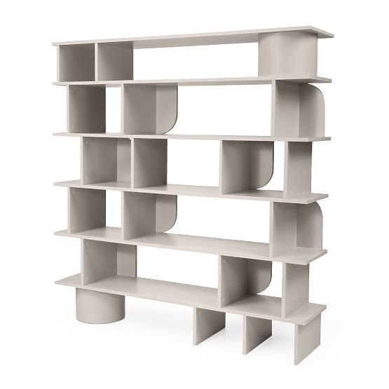 Scaffale alto Rangali, color cashmere, arrotondato