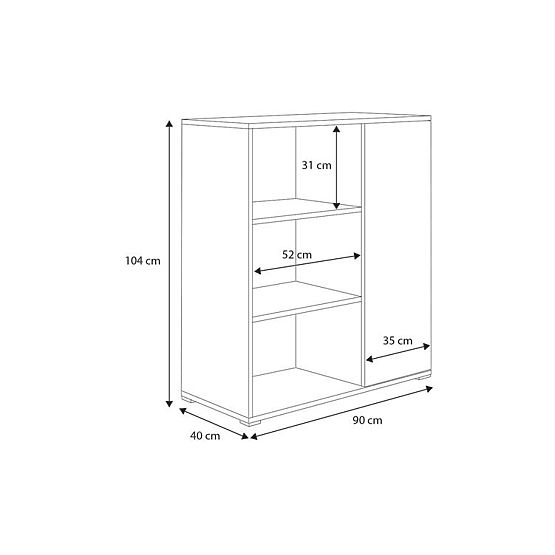Scaffale armadietto Fondi bianco, stile scandinavo