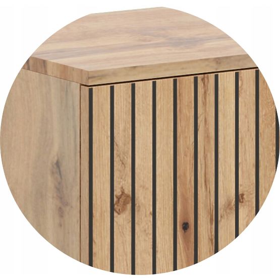 Scaffale armadio Fondi rovere craft dorato - nero, decorazione a lamelle