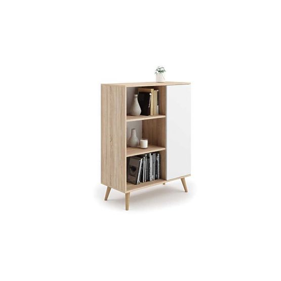 Scaffale armadio Fondi rovere sonoma - bianco, stile scandinavo