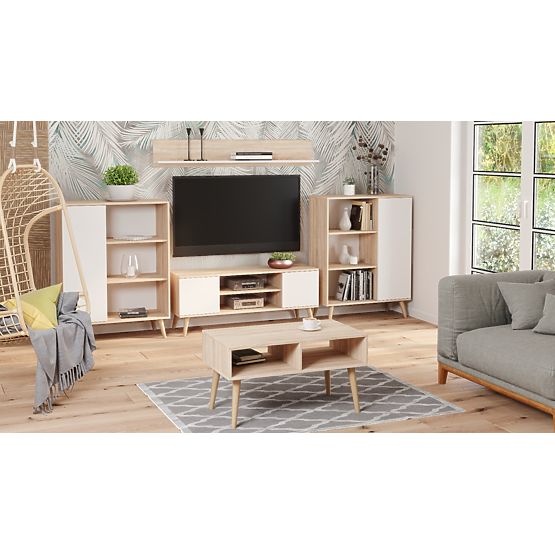 Scaffale armadio Fondi rovere sonoma - bianco, stile scandinavo