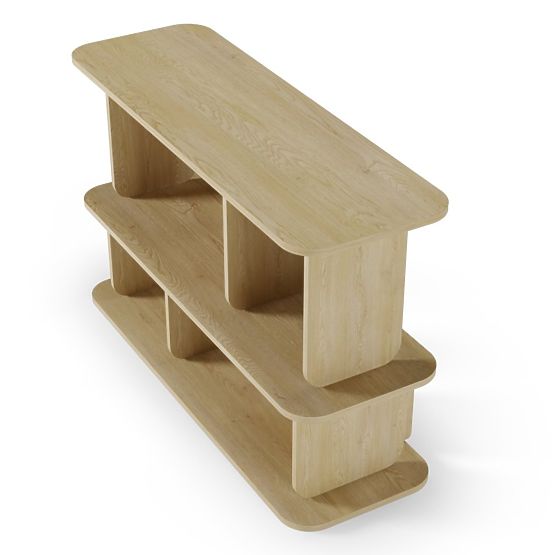 Scaffale basso Tulumo, arrotondato, Rovere Cremona Torro