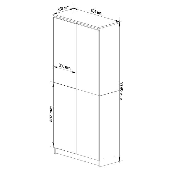 SCAFFALE CHIUSO R80 2D 8P CLP ROVERE SONOMA / BIANCO