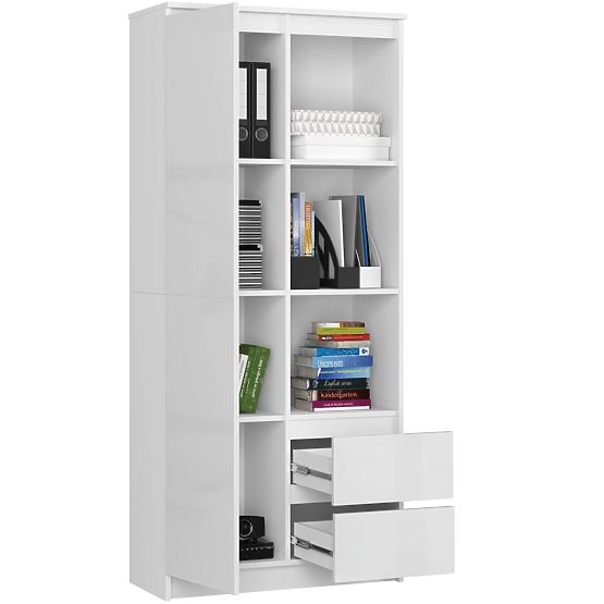 Scaffale da ufficio R 80 cm CLP R11 PK BIANCO / BIANCO LUCIDO