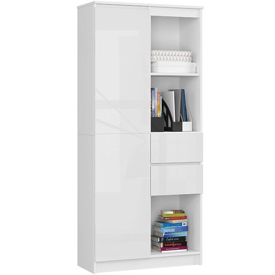 SCAFFALE DA UFFICIO R 80 cm CLP R15 PK BIANCO / LUCIDO BIANCO