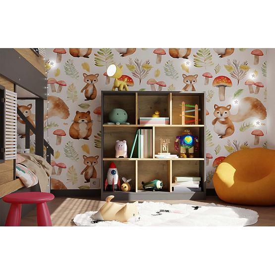 Scaffale Fiesta 8P ANTRACITE ROVERE ARTIGIANO