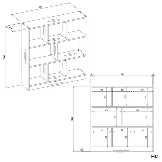 Scaffale Fiesta 8P ROVERE ARTISAN / BIANCO