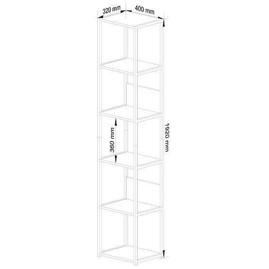 SCAFFALE IN METALLO LOFT 400 BIANCO/ROVERE SONOMA